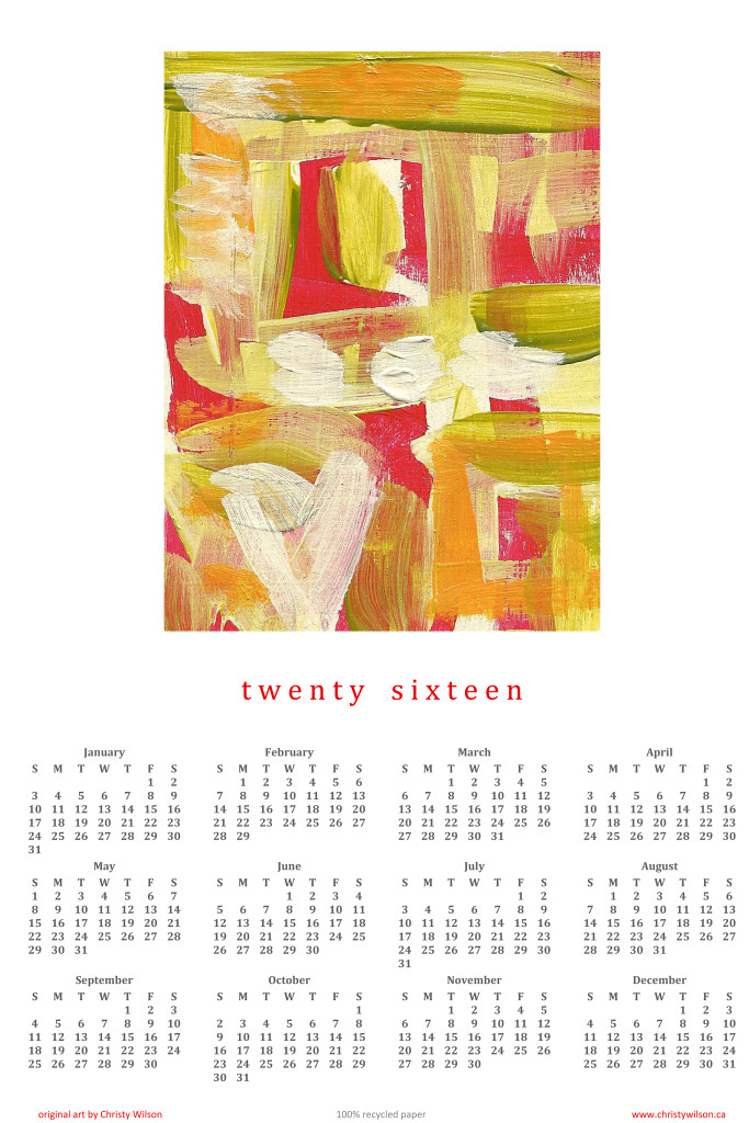 2016 heart calendar - fill each day with love