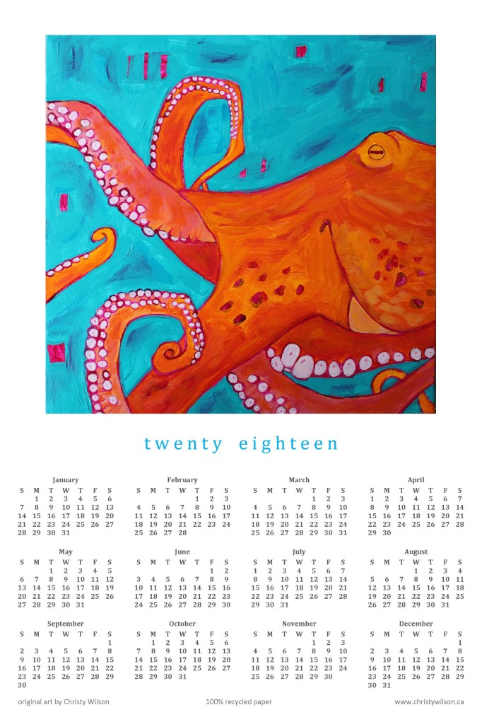 2018 at a Glance 12x18 octopus LOOK AT ME